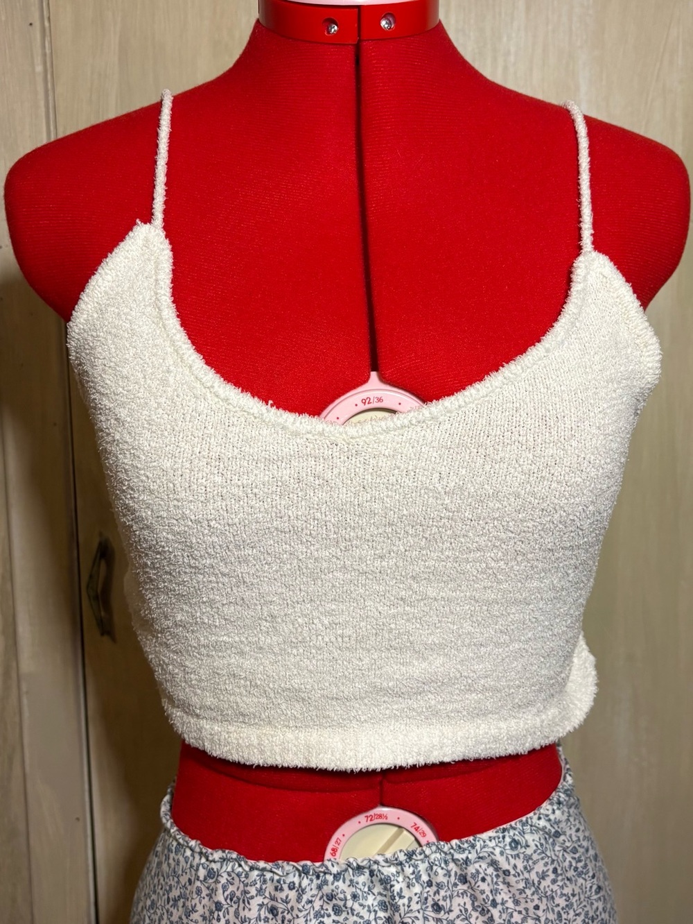 Garage fuzzy cropped tank top